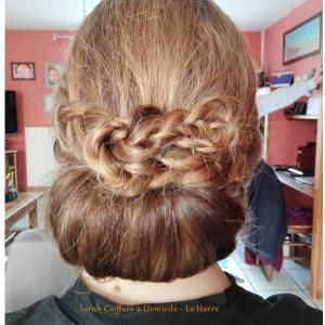 Sarah Coiffeuse à domicile Le Havre alentours - Réalisation Chignon mariée tressé
